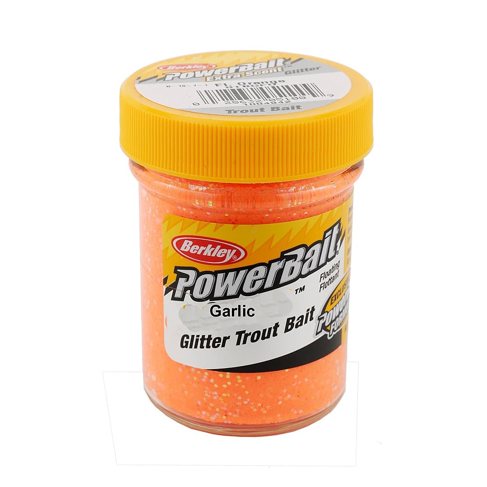 Berkley Powerbait Glitter Trout Bait Garlic Fluorescent Orange
