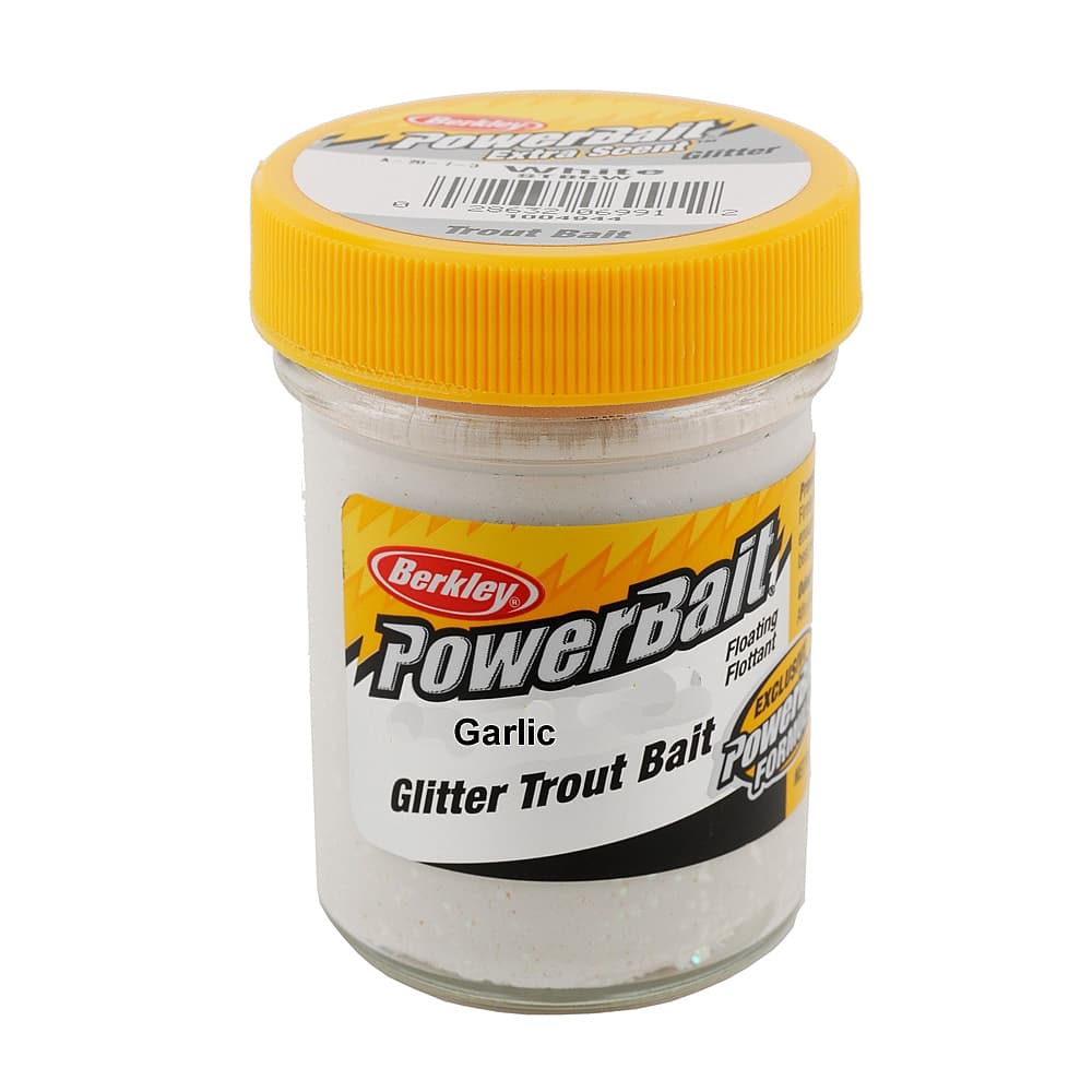 Berkley Powerbait Glitter Trout Bait Garlic White