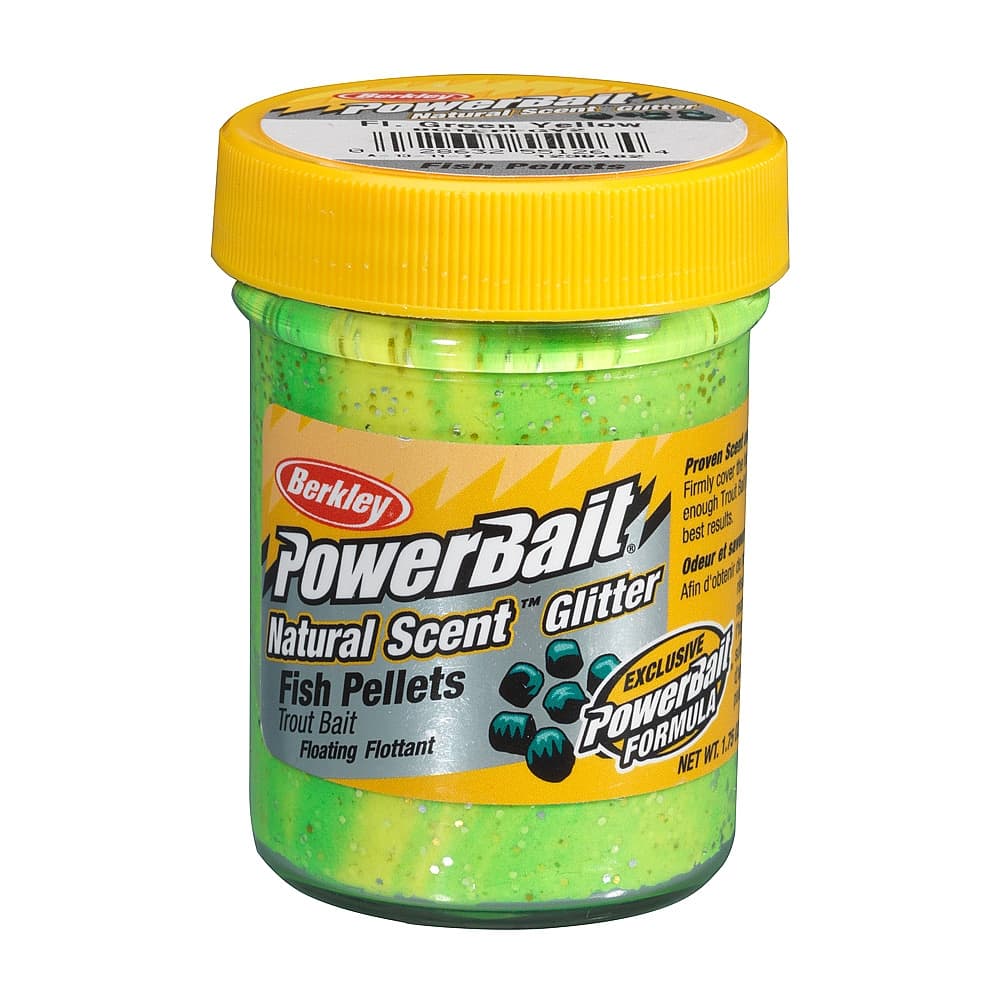 Berkley Powerbait Trout Bait Fish Pellet Fluo Green Yellow