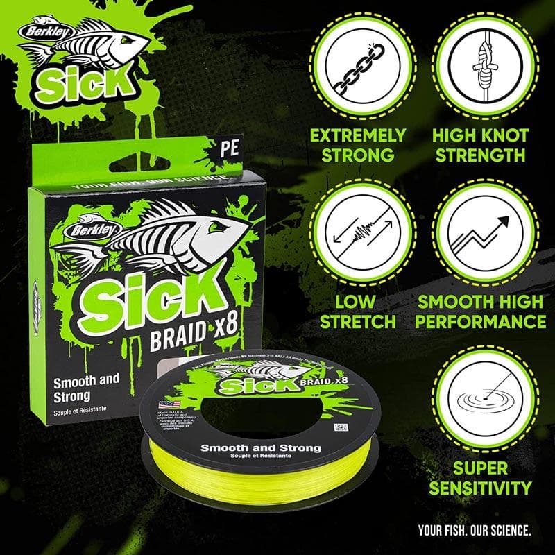 Berkley Sick X8 Braid Flame Green Per Meter 0.08mm - foto 2