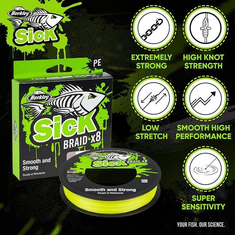 Berkley Sick X8 Braid Flame Green Per Meter 0.14mm - foto 2