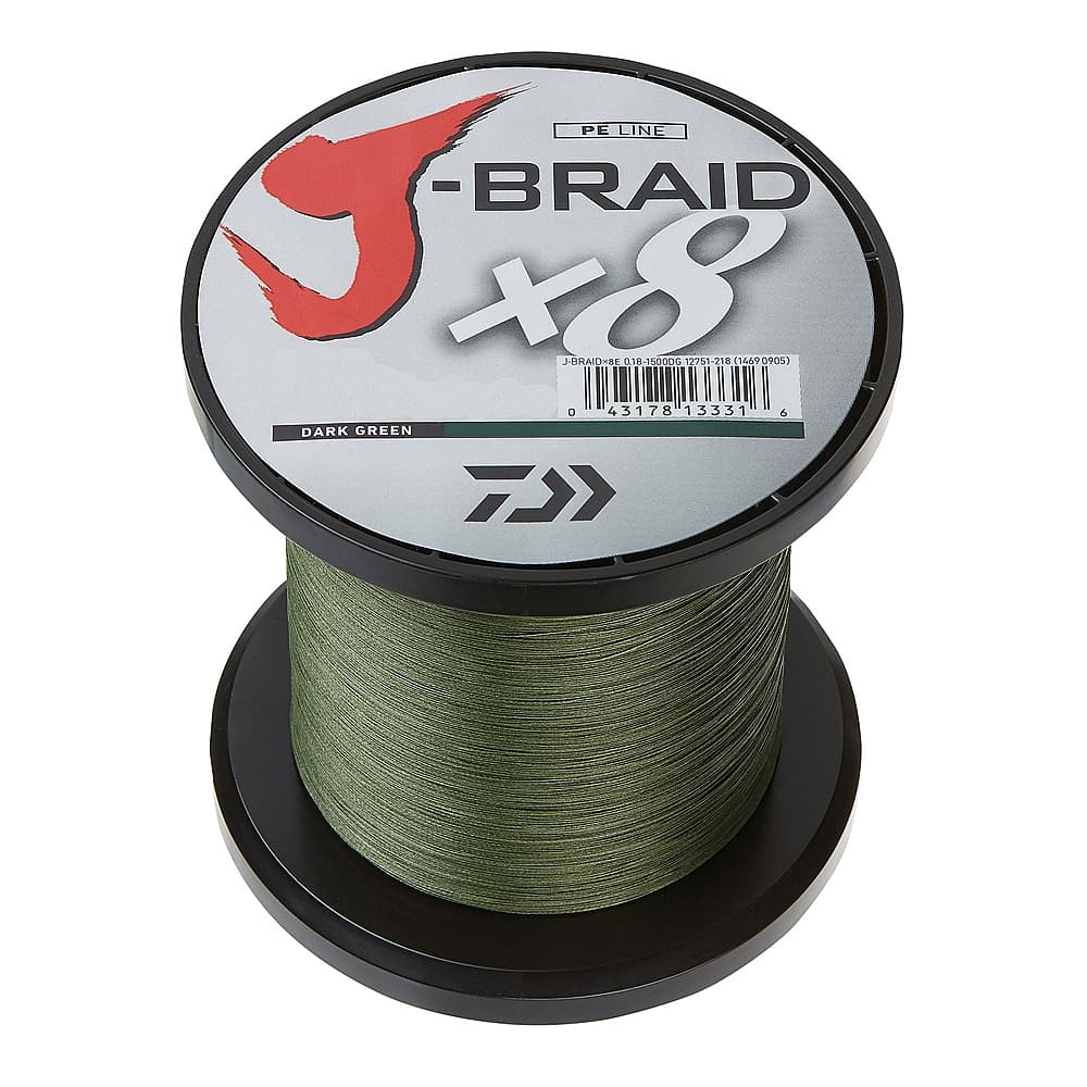 Daiwa J-Braid Dark Green 8x gevlochten lijn 0.28mm