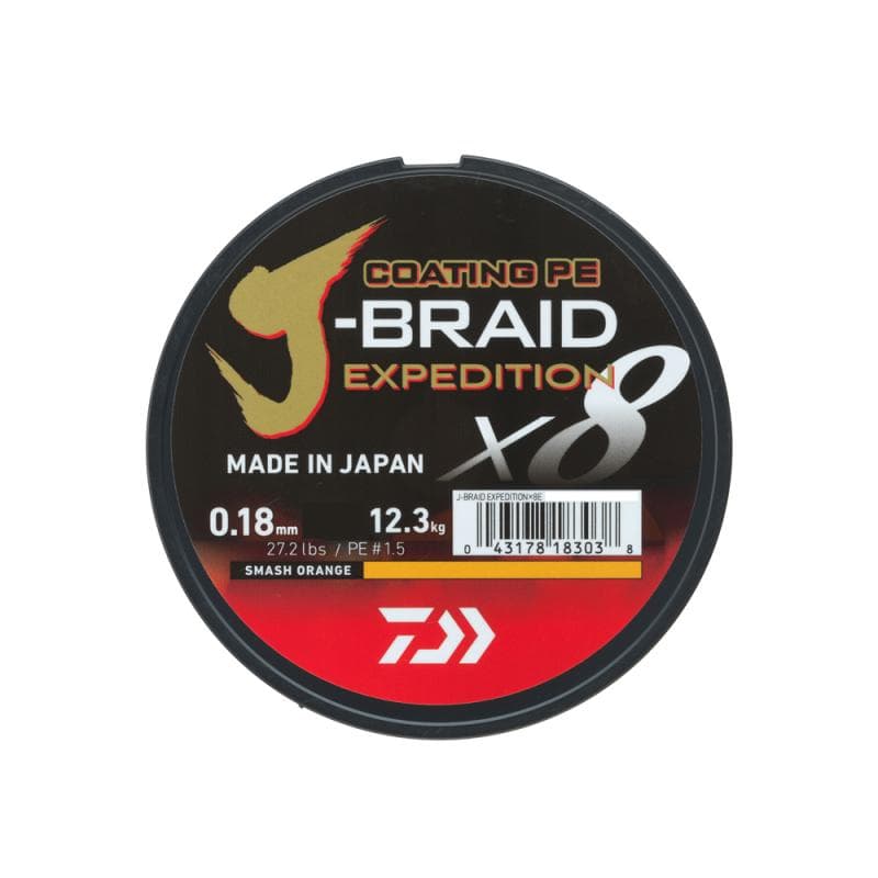 Daiwa J-Braid Expedition X8E Smash Orange 150m 0.18mm - foto 2