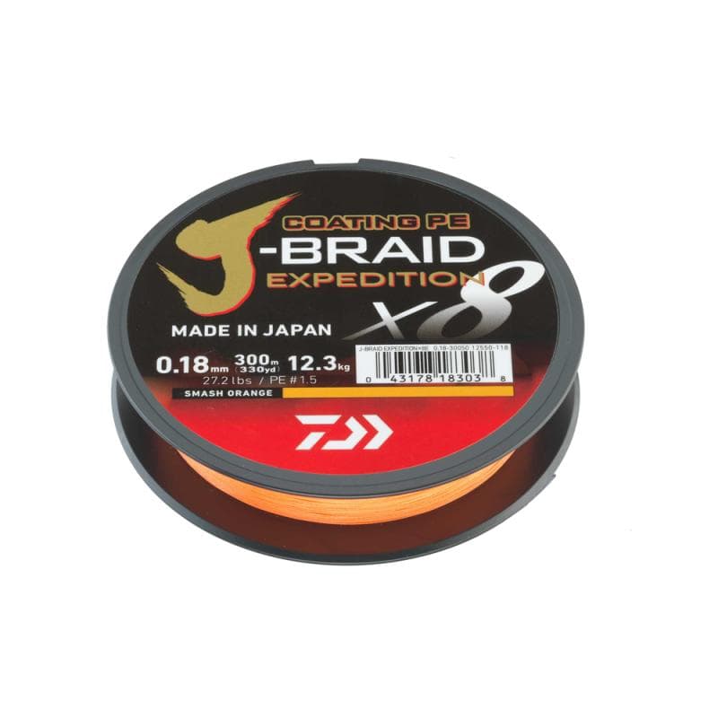 Daiwa J-Braid Expedition X8E Smash Orange 150m 0.18mm