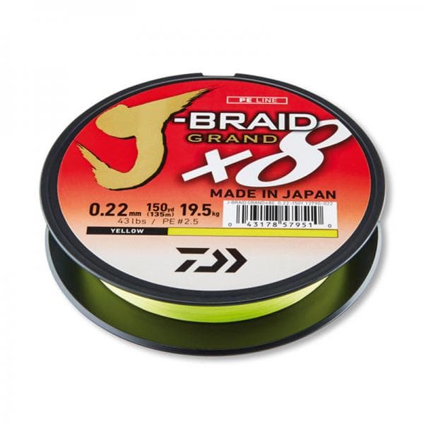 Daiwa J-Braid Grand X8 Yellow 0.28mm - 26.5kg