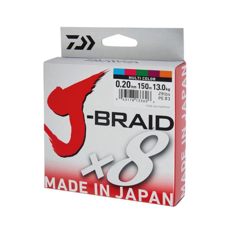 Daiwa J-Braid X8 Multicolor 150m 0.20mm - 13.0kg