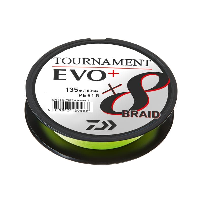Daiwa Tournament X8 Braid EVO+ Chartreuse 135m 0.10mm