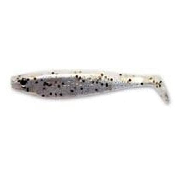 Delalande GT Shad 11cm Transulent White Black and Blue Spots