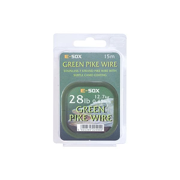 E-Sox Green Pike Wire 15 meter 28lb - 12.7kg