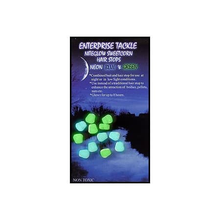 Enterprise Tackle Niteglow Sweetcorn Hair Stops Neon Blue/Green - foto 2