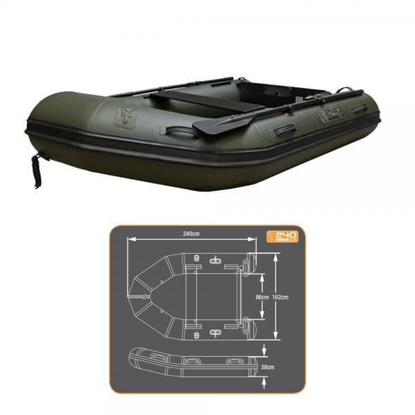 Fox 240 Inflatable Rubber Boat 2.4m Green - foto 2