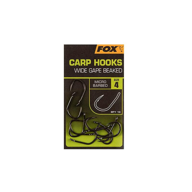 Fox Carp Hooks Wide Gape Beaked Size 8