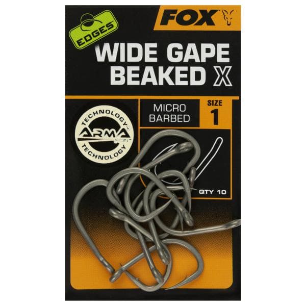 Fox Edges Wide Gape Beaked X Hooks Size 1