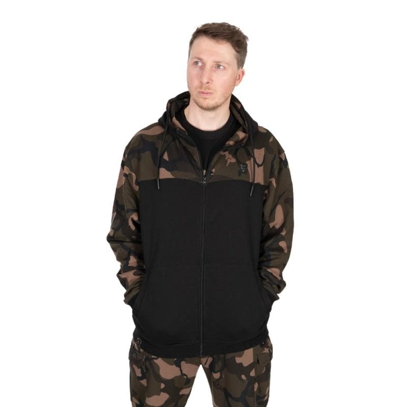 Fox LW Black Camo Split Zip Hoody Medium
