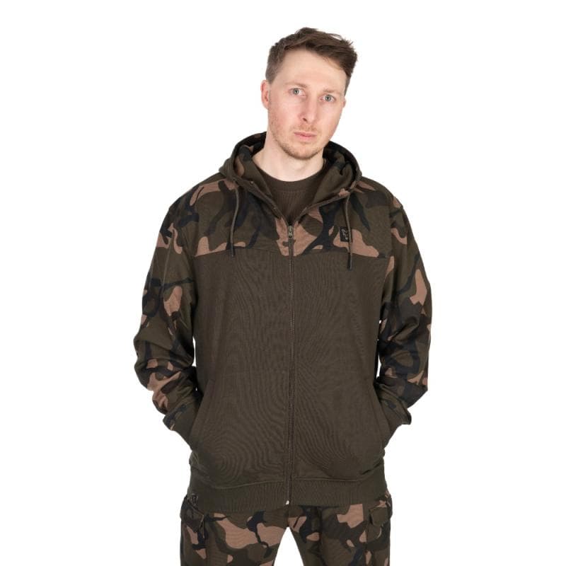 Fox LW Khaki Camo Split Zip Hoody Large