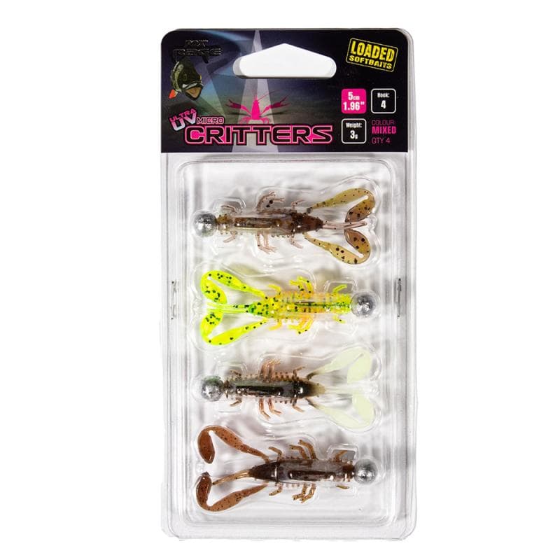 Fox Rage Micro Critter Loaded UV Mixed Colour Pack 5cm