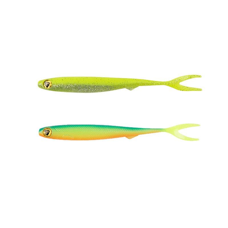 Fox Rage Slick Finesse Ultra UV Shads 9cm Blue Back Chartreuse - foto 2