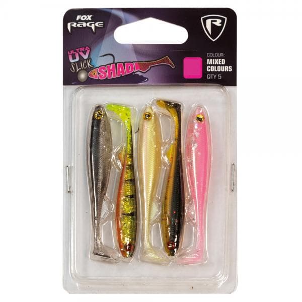 Fox Rage Slick Shad UV Mixed Colour Pack 7cm