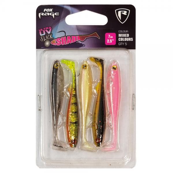 Fox Rage Slick Shad UV Mixed Colour Pack 9cm