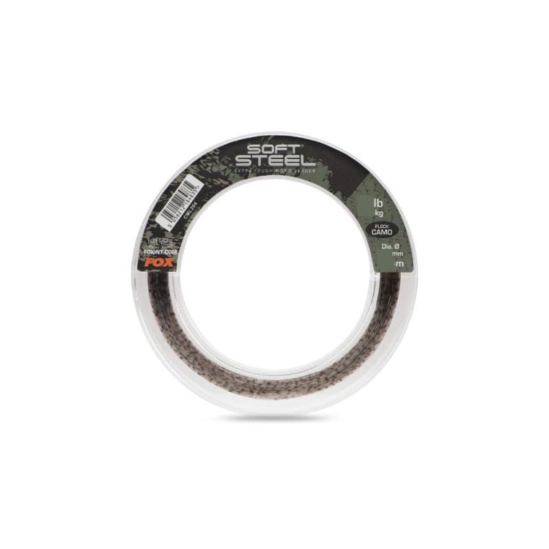 Fox Soft Steel Fleck Camo Leader 45lb - 100m