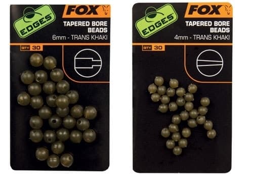 Fox Tapered Bore Beads Trans Khaki