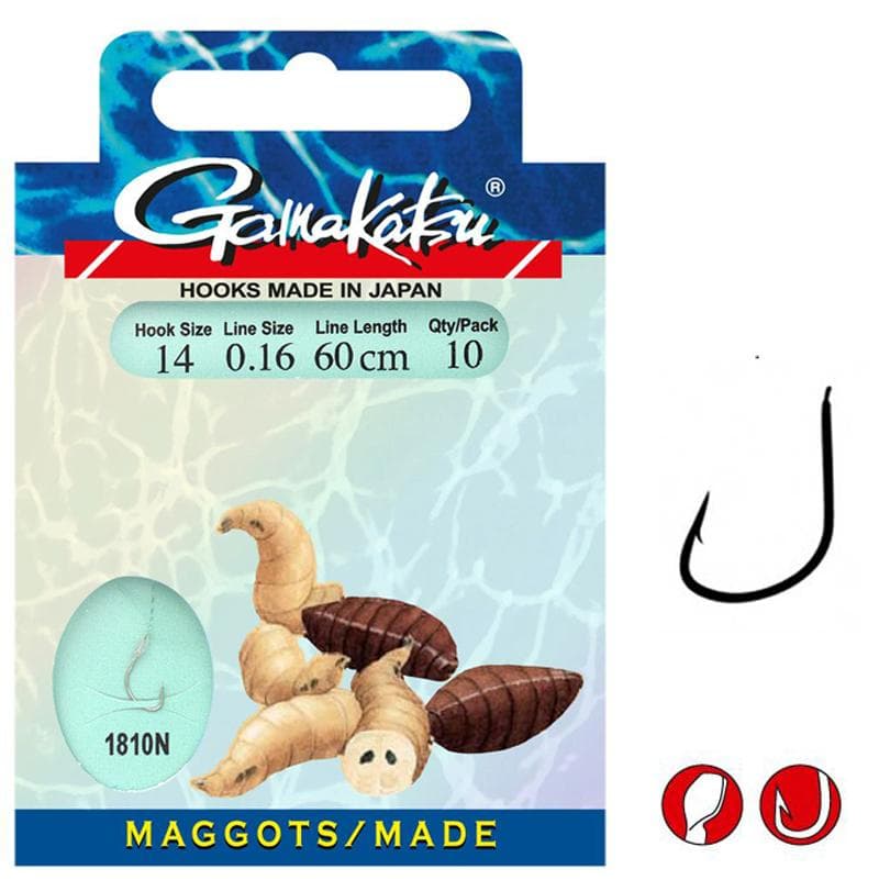 Gamakatsu LS-1810N Maggots 60cm Size 14/0.16mm