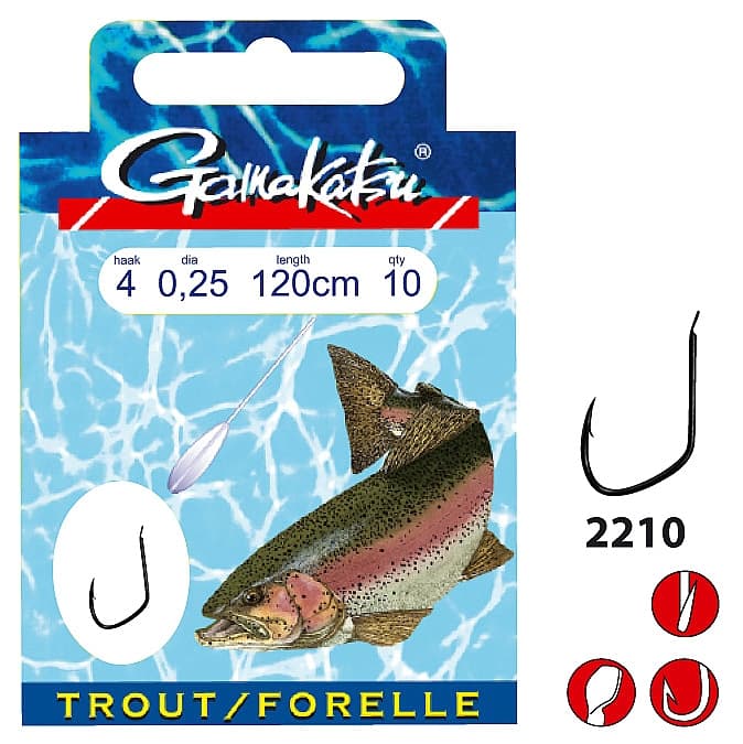 Gamakatsu LS-2210S Forel Onderlijn 45cm Size 08/0.18mm