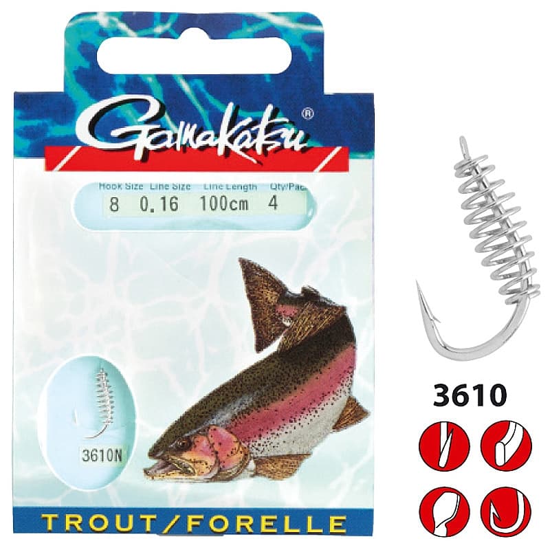 Gamakatsu LS-3610 Spiral Forel Onderlijn 100cmSize 08/0.20mm