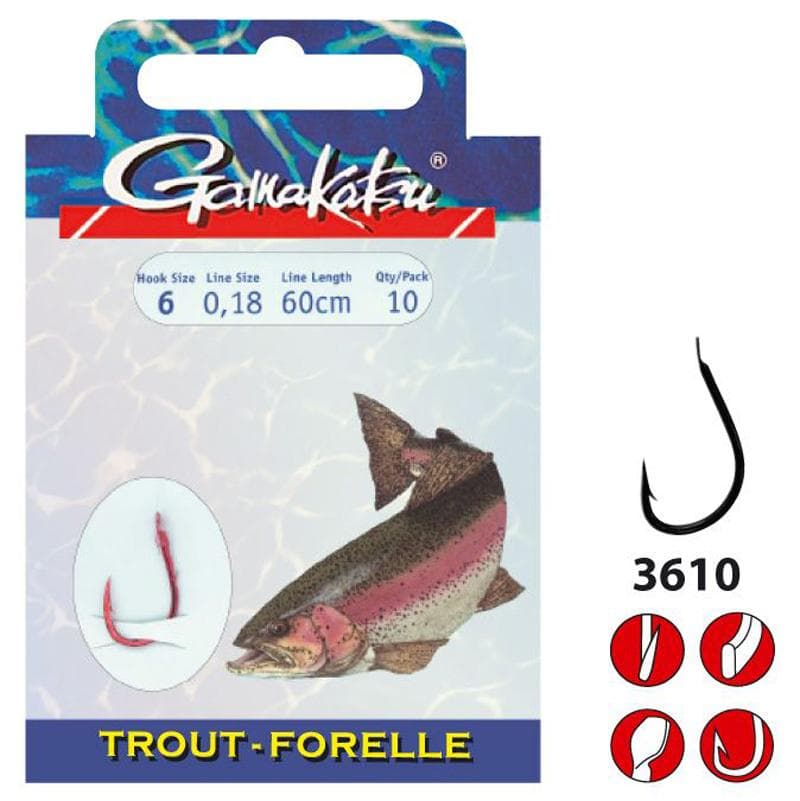 Gamakatsu LS-3610N Forel Onderlijn 100cm Size 08/0.18mm