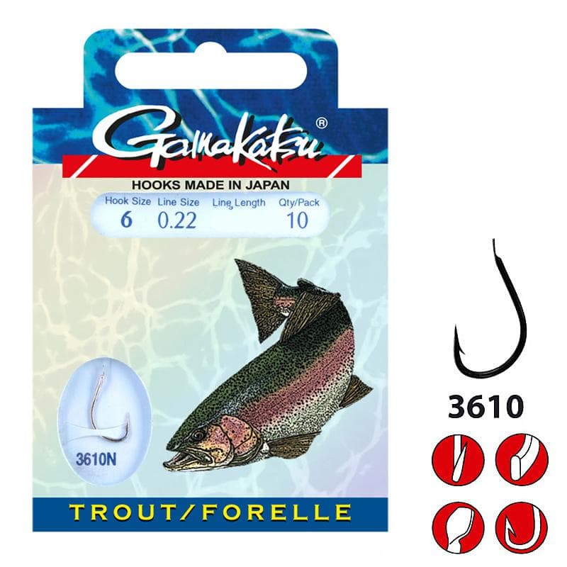 Gamakatsu LS-3610N Forel Onderlijn 100cm Size 10/0.18mm