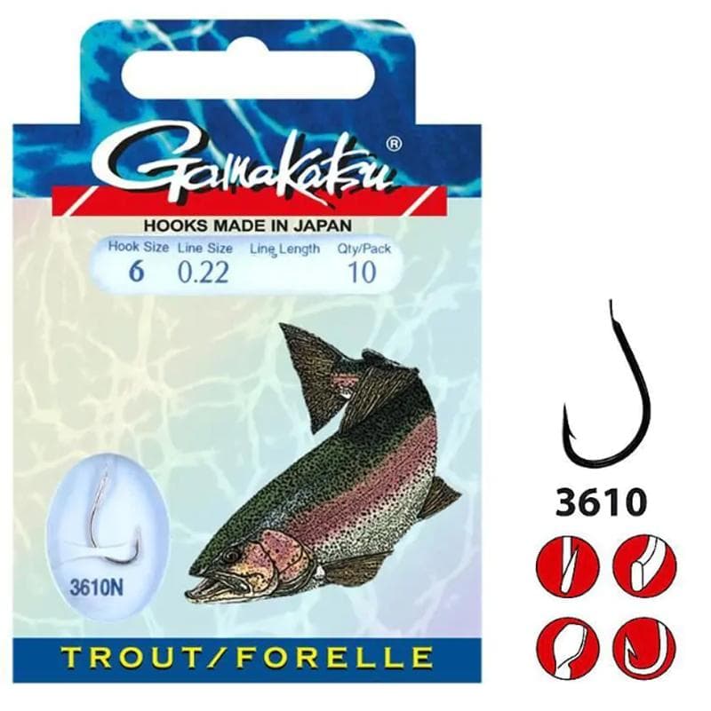 Gamakatsu LS-3610N Forel Onderlijn 75cm Size 04/0.25mm