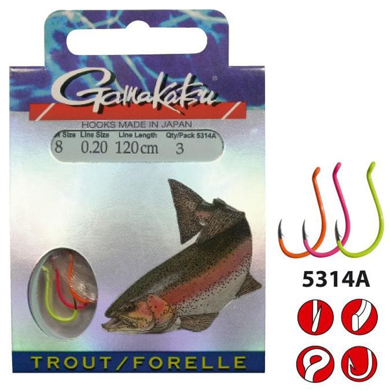 Gamakatsu LS-5314A Forel Onderlijn 120cm Size 08/0.20mm
