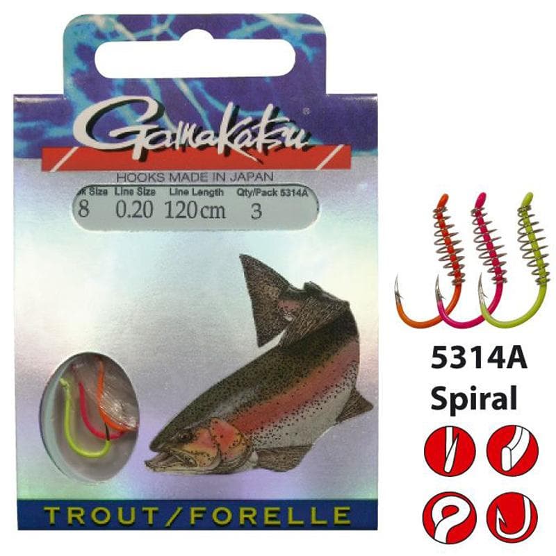 Gamakatsu LS-5314A Spiral Forel Onderlijn 120cmSize 06/0.22mm