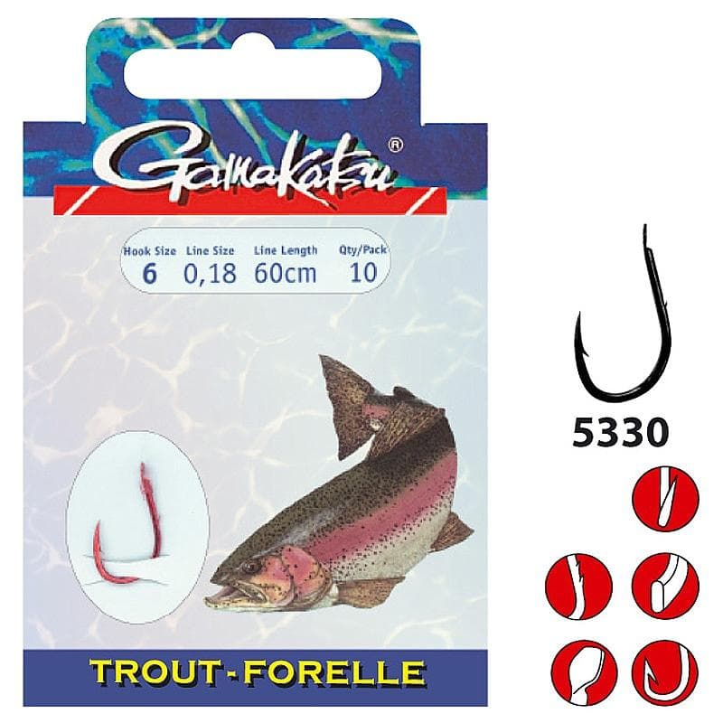 Gamakatsu LS-5330R Forel Onderlijn 60cm Size 08/0.16mm