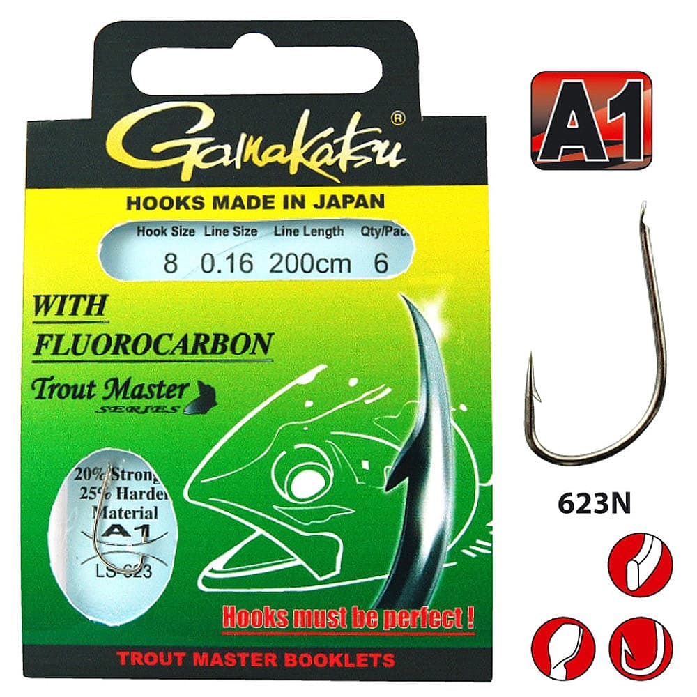 Gamakatsu LS-623 Trout Master Fluorocarbon 100cm Size 08/0.16mm
