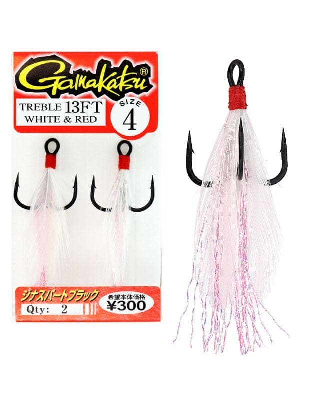 Gamakatsu Treble 13FT White & Red 2st. Size 2