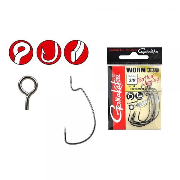 Gamakatsu Worm 330 Bottom Jigging Size 2