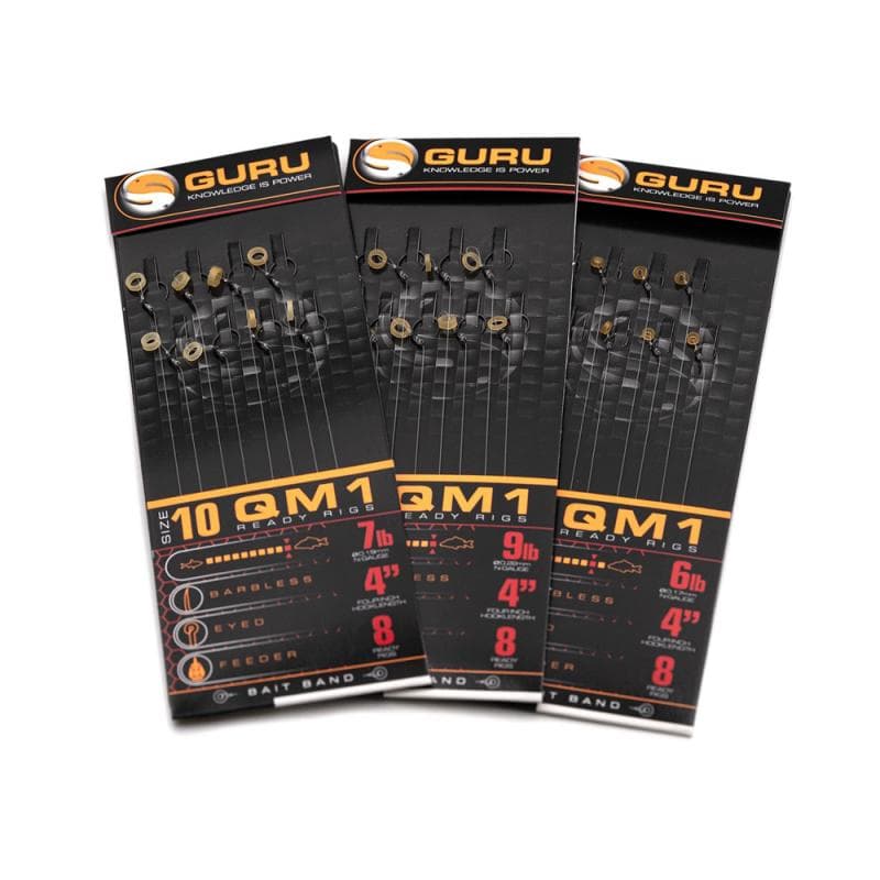 Guru Bait Bands QM1 Ready Rig 4inch Size 18/0.15mm