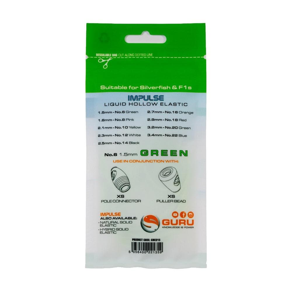 Guru Impulse Liquid Hollow Elastic 5m 1.5mm Green - foto 2