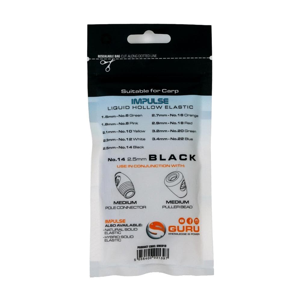 Guru Impulse Liquid Hollow Elastic 5m 2.5mm Black - foto 2