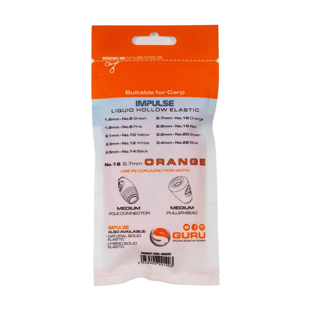 Guru Impulse Liquid Hollow Elastic 5m 2.7mm Fluoro Orange - foto 2