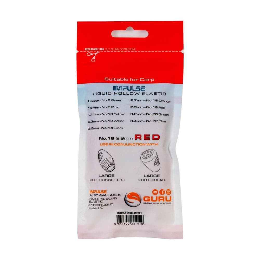 Guru Impulse Liquid Hollow Elastic 5m 2.9mm Red - foto 2