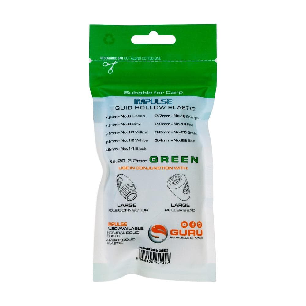 Guru Impulse Liquid Hollow Elastic 5m 3.2mm Dark Green - foto 2