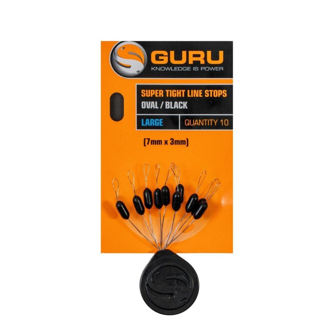 Guru Super Tight Line Stops Oval Black Large