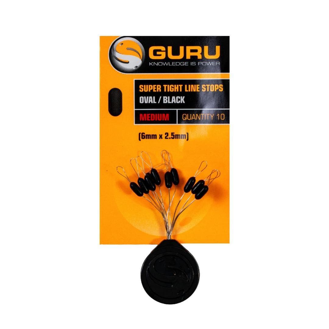 Guru Super Tight Line Stops Oval Black Medium