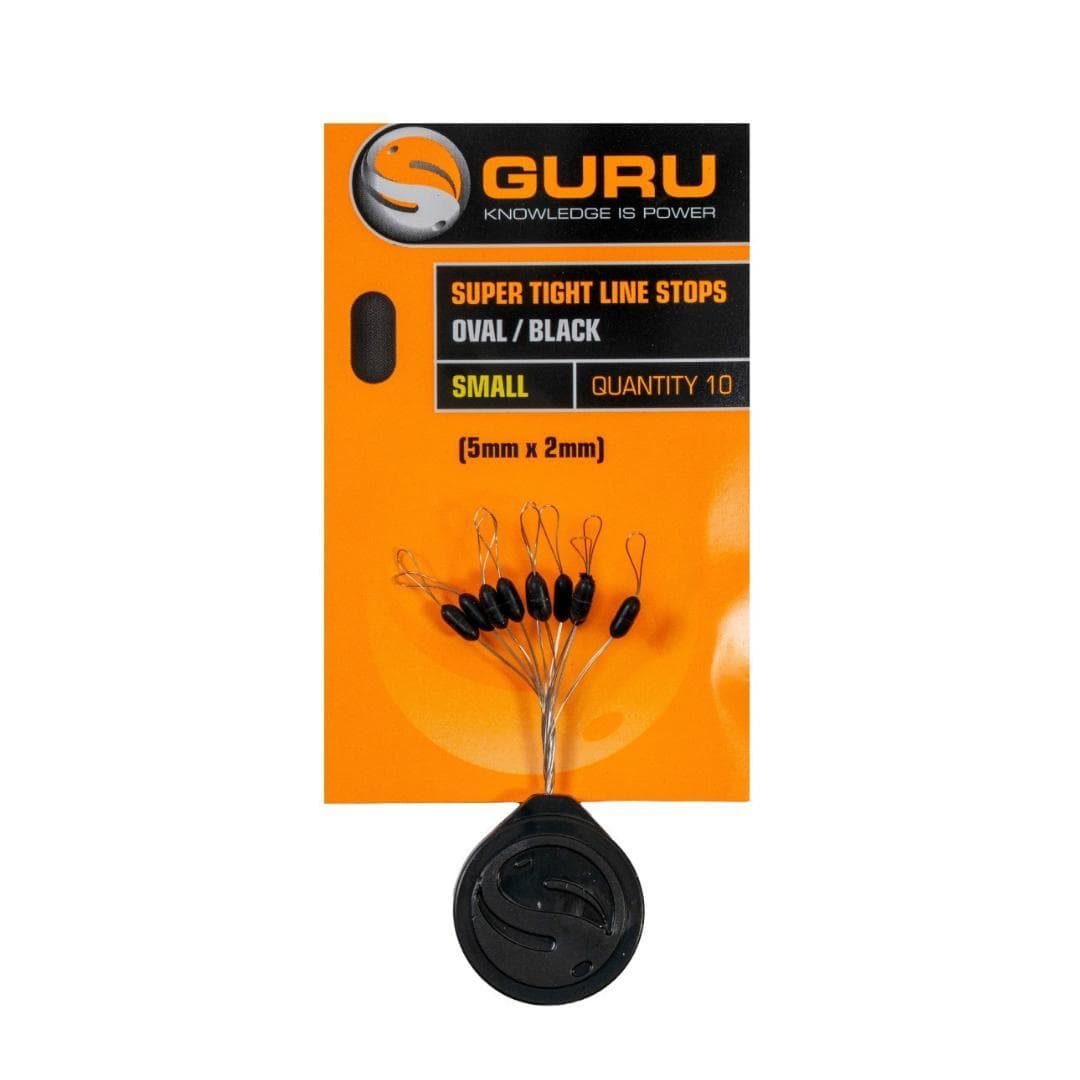 Guru Super Tight Line Stops Oval Black Small