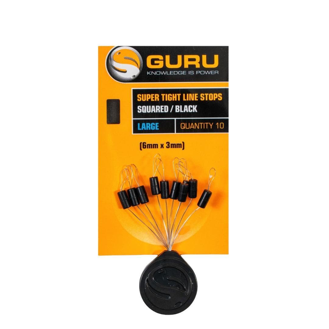 Guru Super Tight Line Stops Squared Black Large