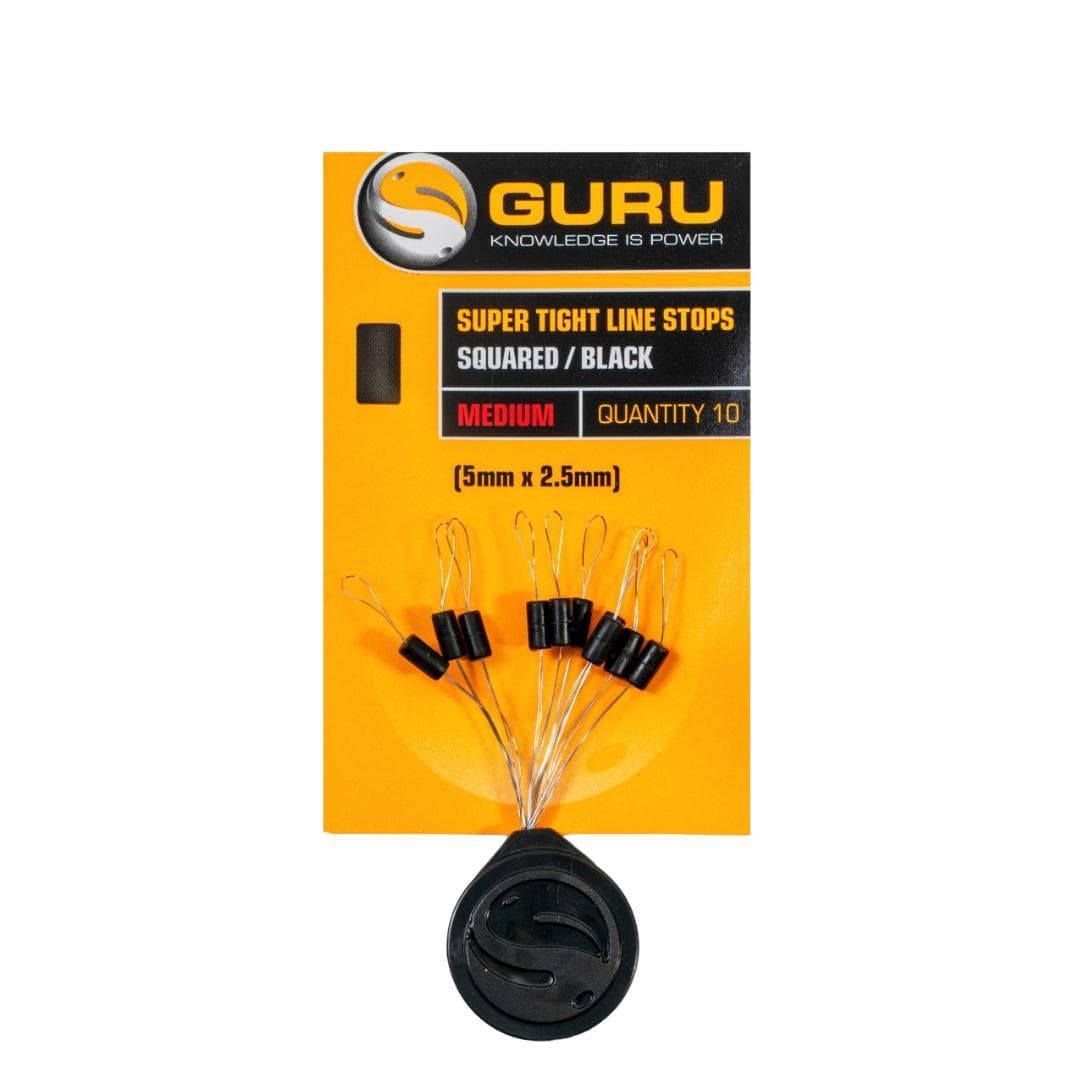 Guru Super Tight Line Stops Squared Black Medium
