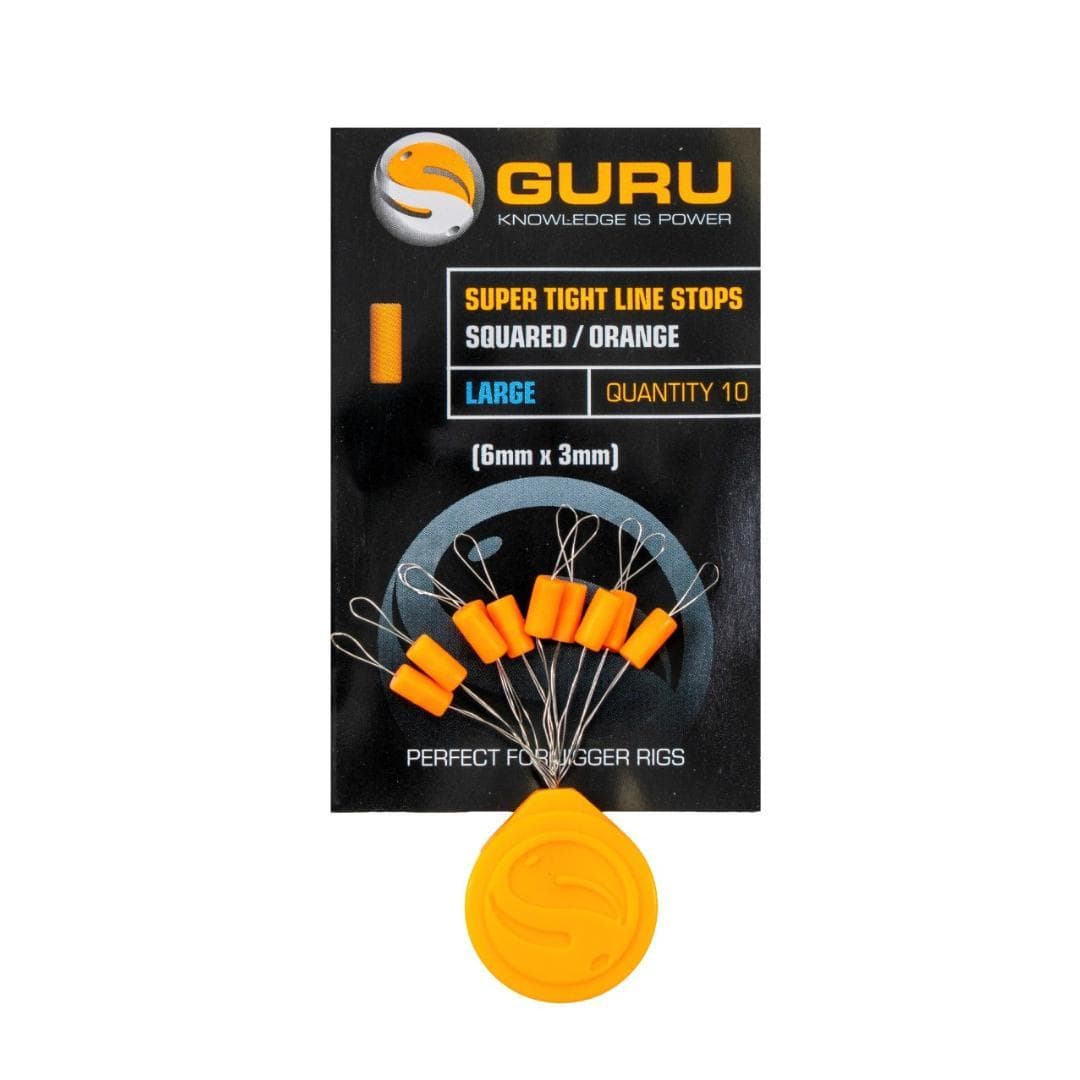 Guru Super Tight Line Stops Squared Orange Large