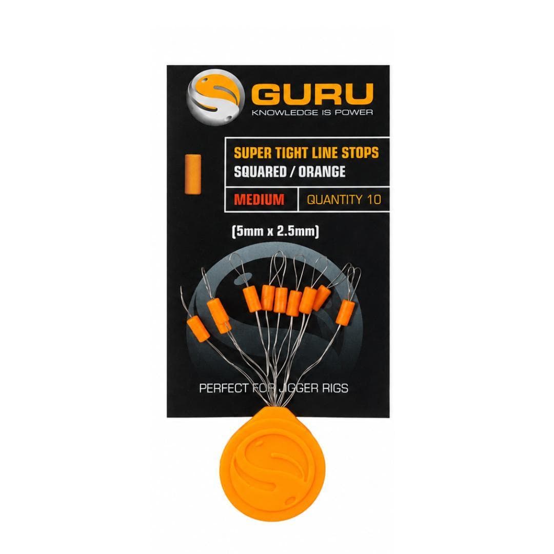 Guru Super Tight Line Stops Squared Orange Medium